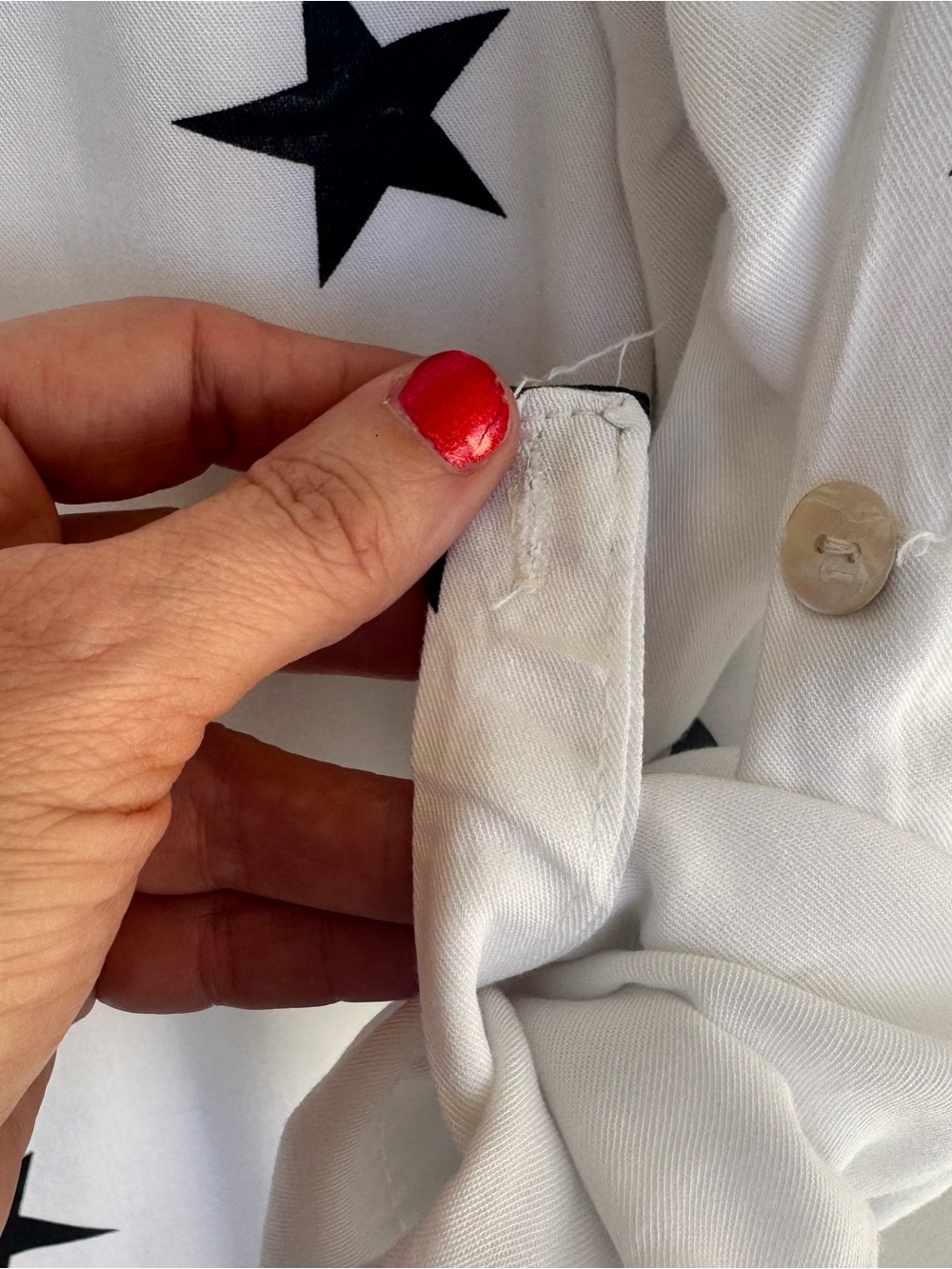 Vent16 White Shirt Dress with Black Star Detail - Picture 6 of 7